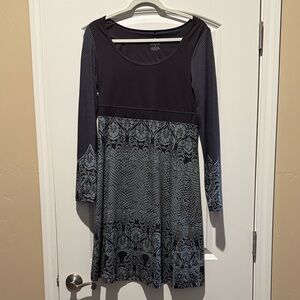 Prana athletic Black and Gray Long Sleeve Dress